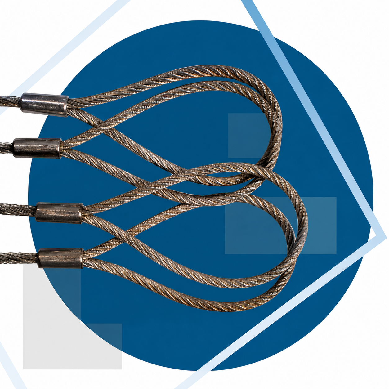 Estrobos de cable de acero para izaje y uso industrial.